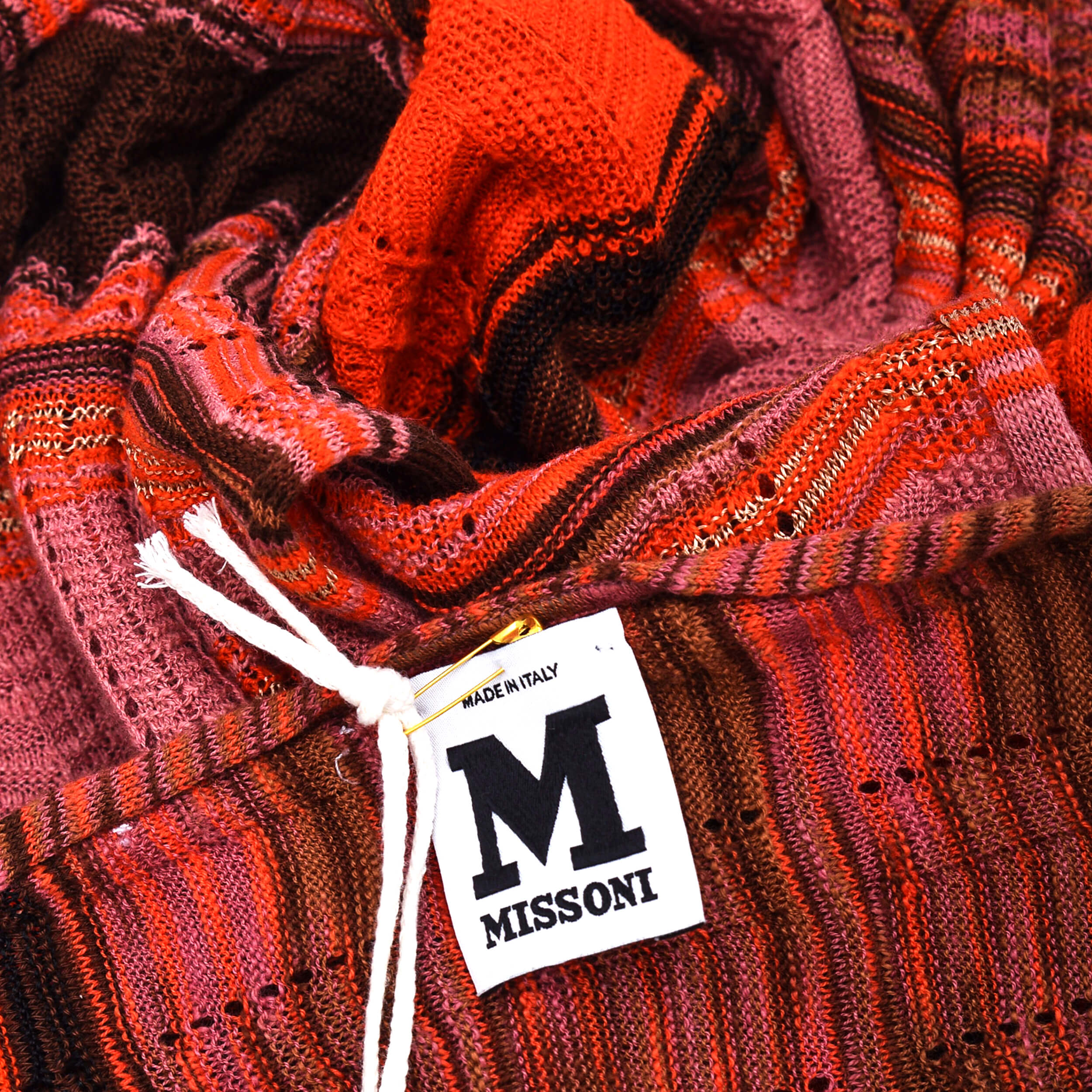 Missoni - Coral & Brown Knitted Shawl